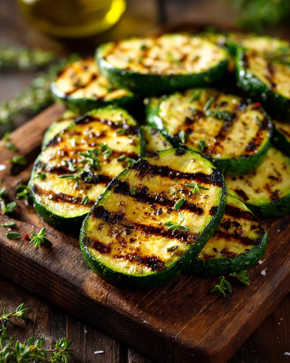 Grilled zucchini slices