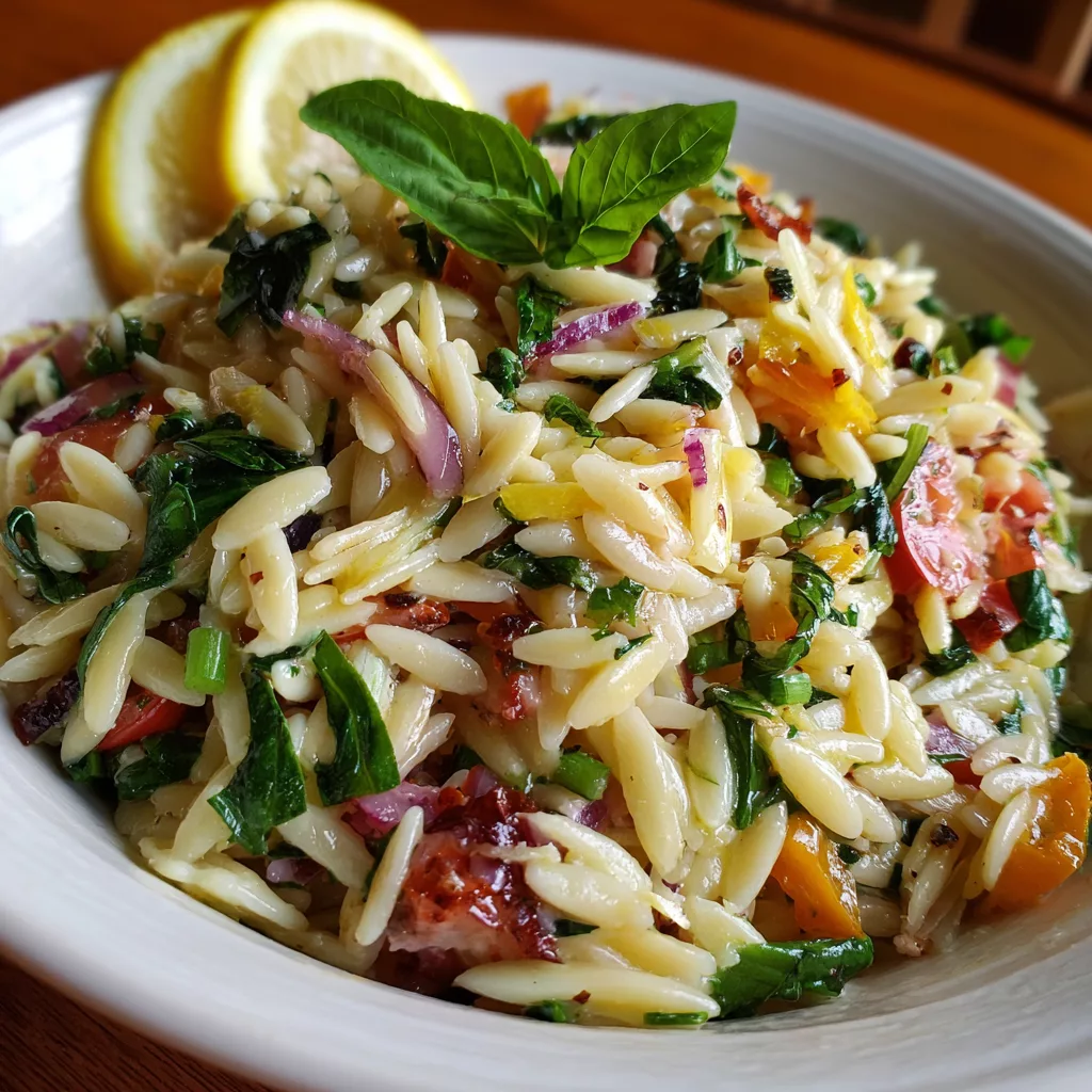 Lemon Basil Orzo Pasta Salad