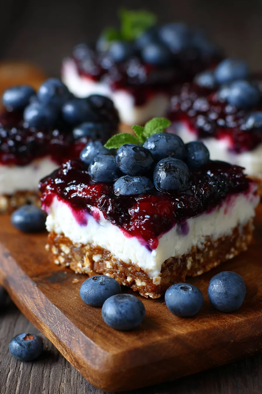 No-Bake Blueberry Greek Yogurt Bars