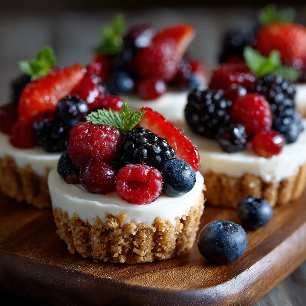 No-Bake Cheesecake Cups with Berries