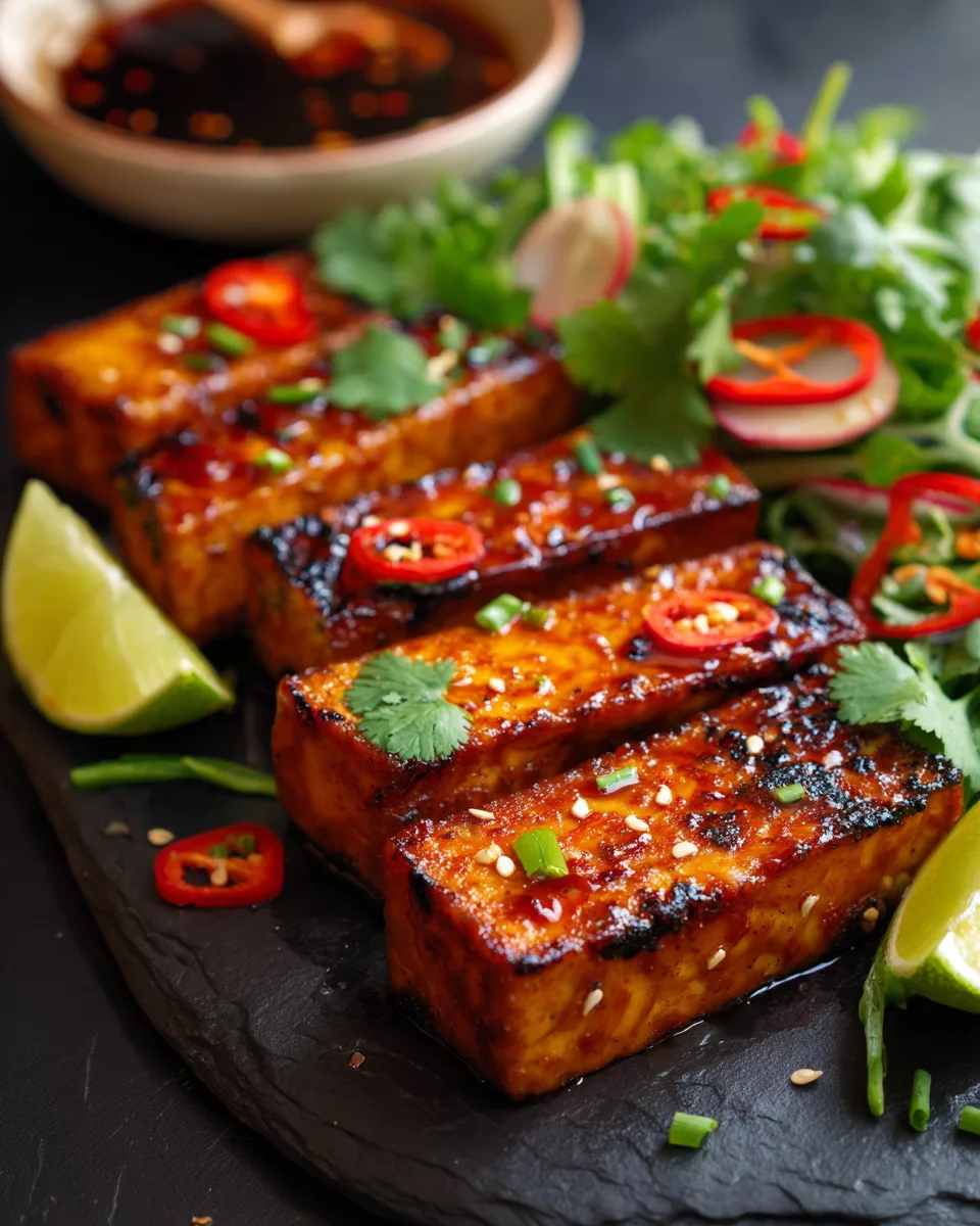 Sriracha honey grilled tofu
