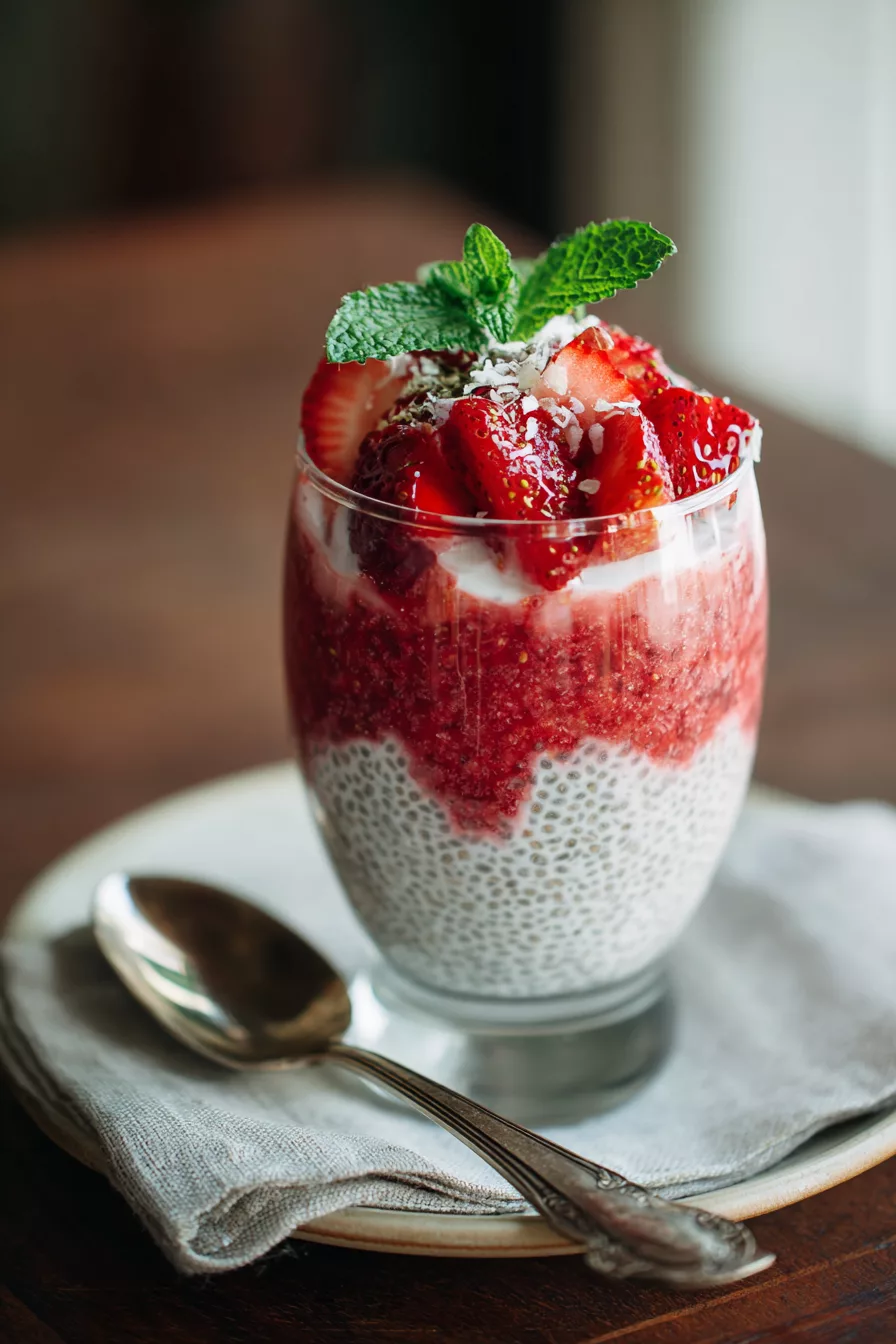 Strawberry Coconut Chia Pudding