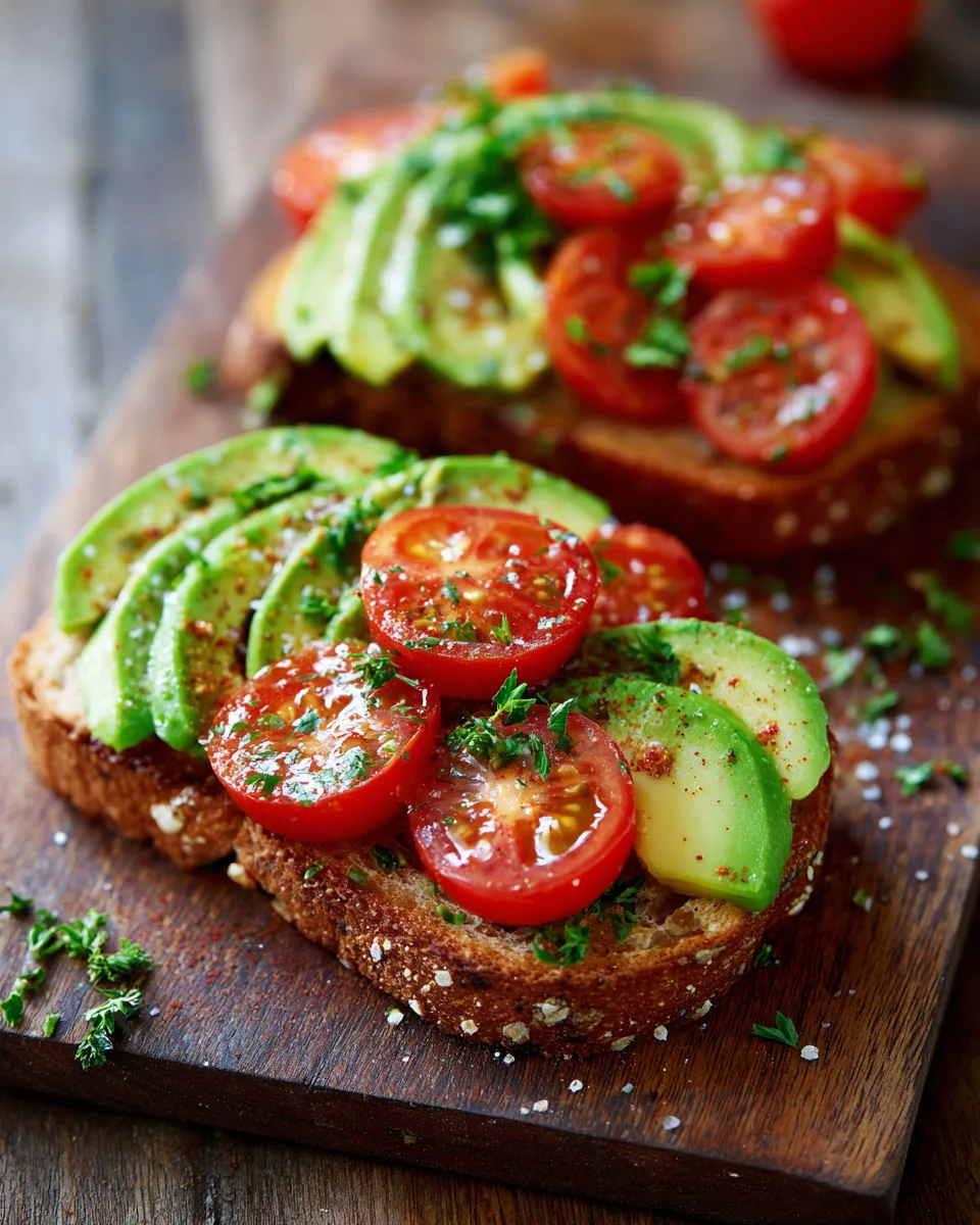Tomato avocado toast