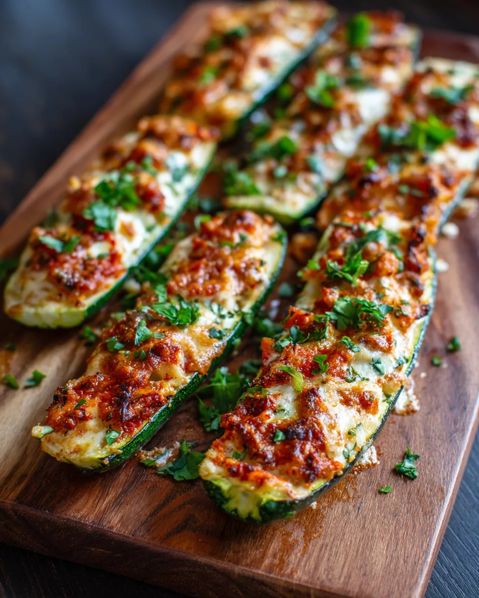 Zucchini pizza boats