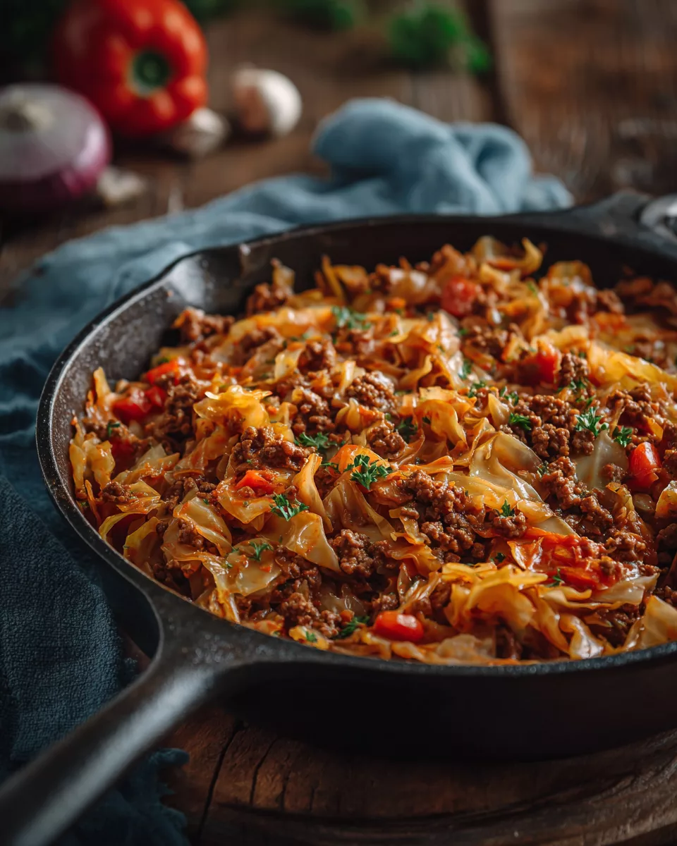 Amish One-Pan Ground Beef and Cabbage Skillet