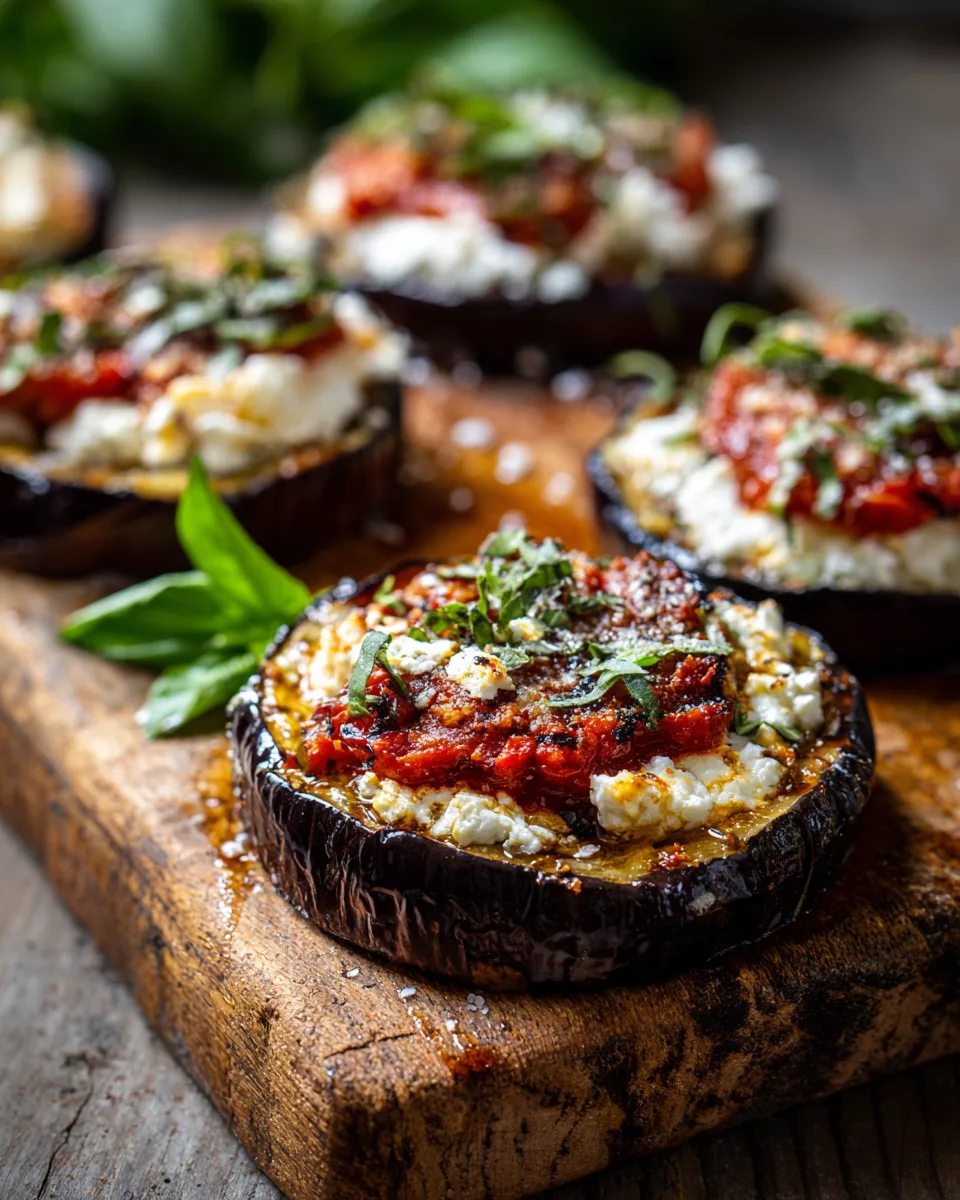 Baked Eggplant Slices Recipe with Ricotta Cheese