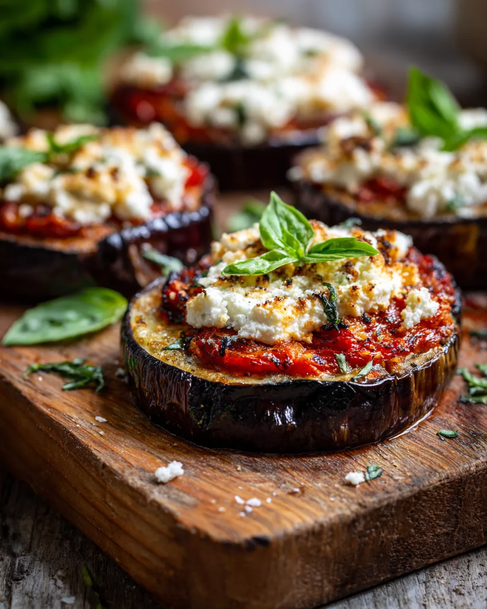Baked Eggplant Slices Recipe with Ricotta Cheese