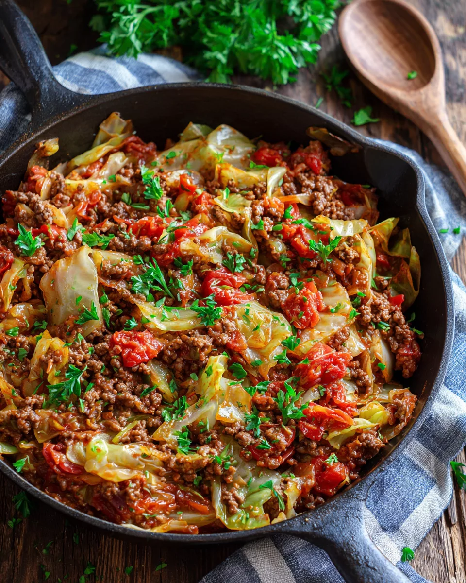Cabbage and Ground Beef Skillet Recipe