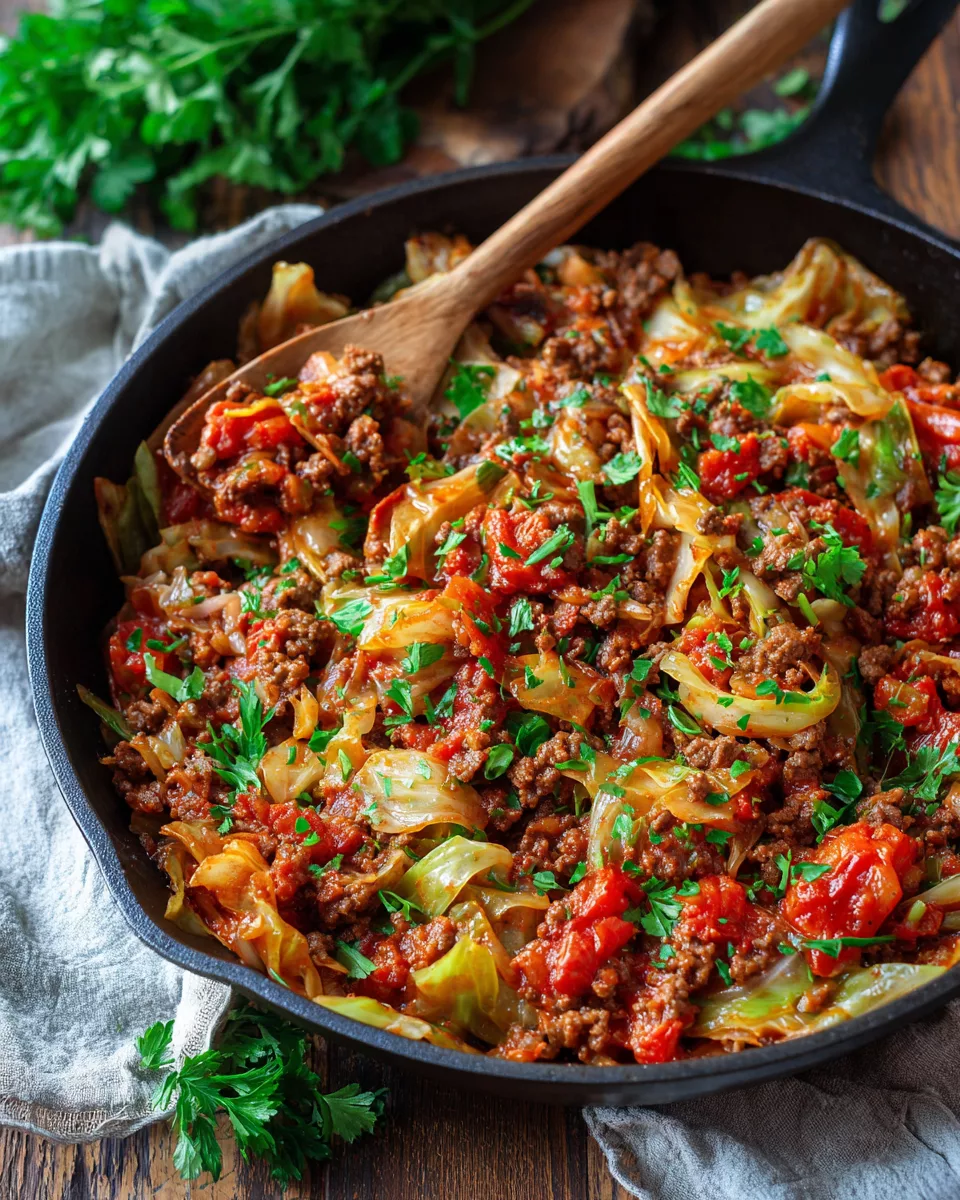 Cabbage and Ground Beef Skillet Recipe