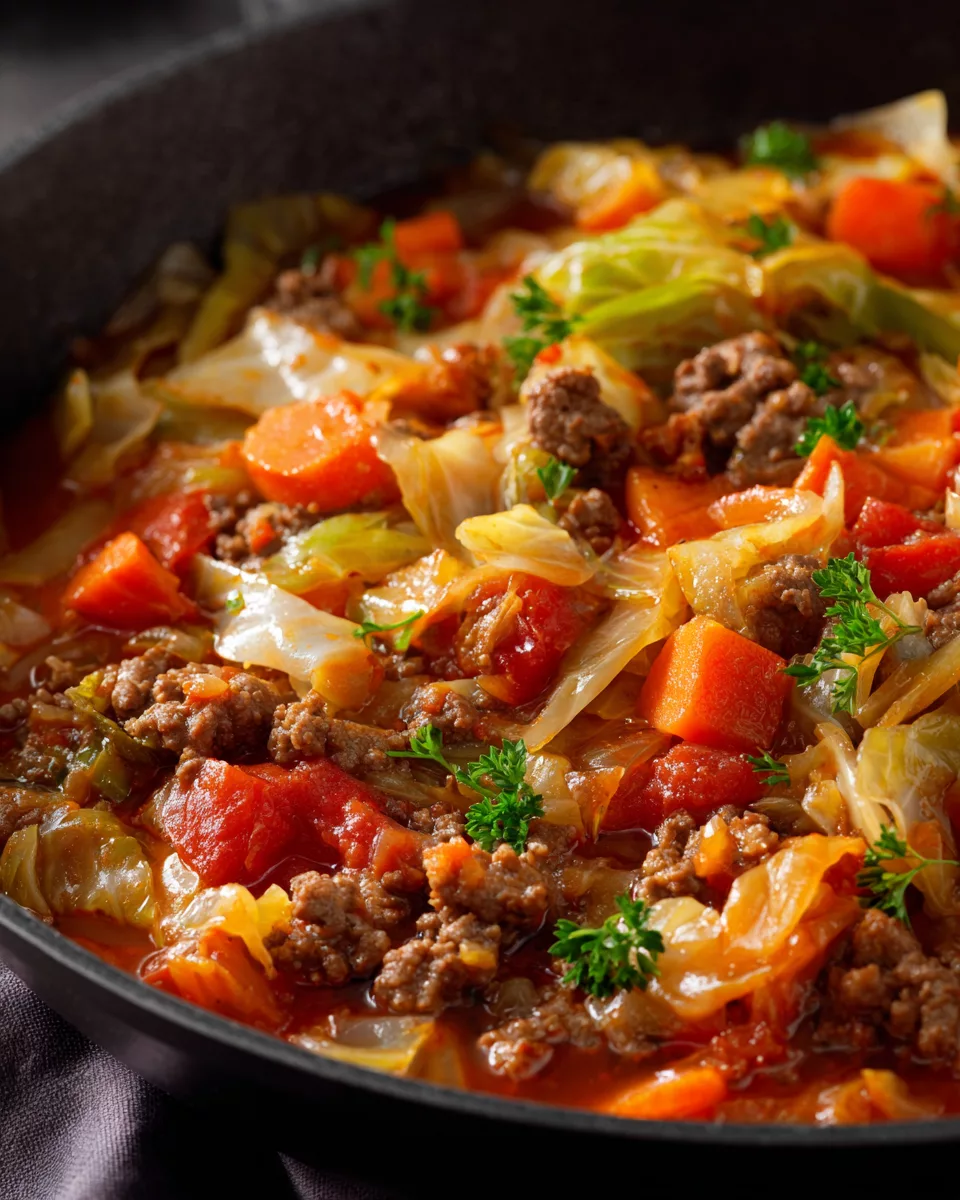 Cabbage and Ground Beef Slow Cooker Stew