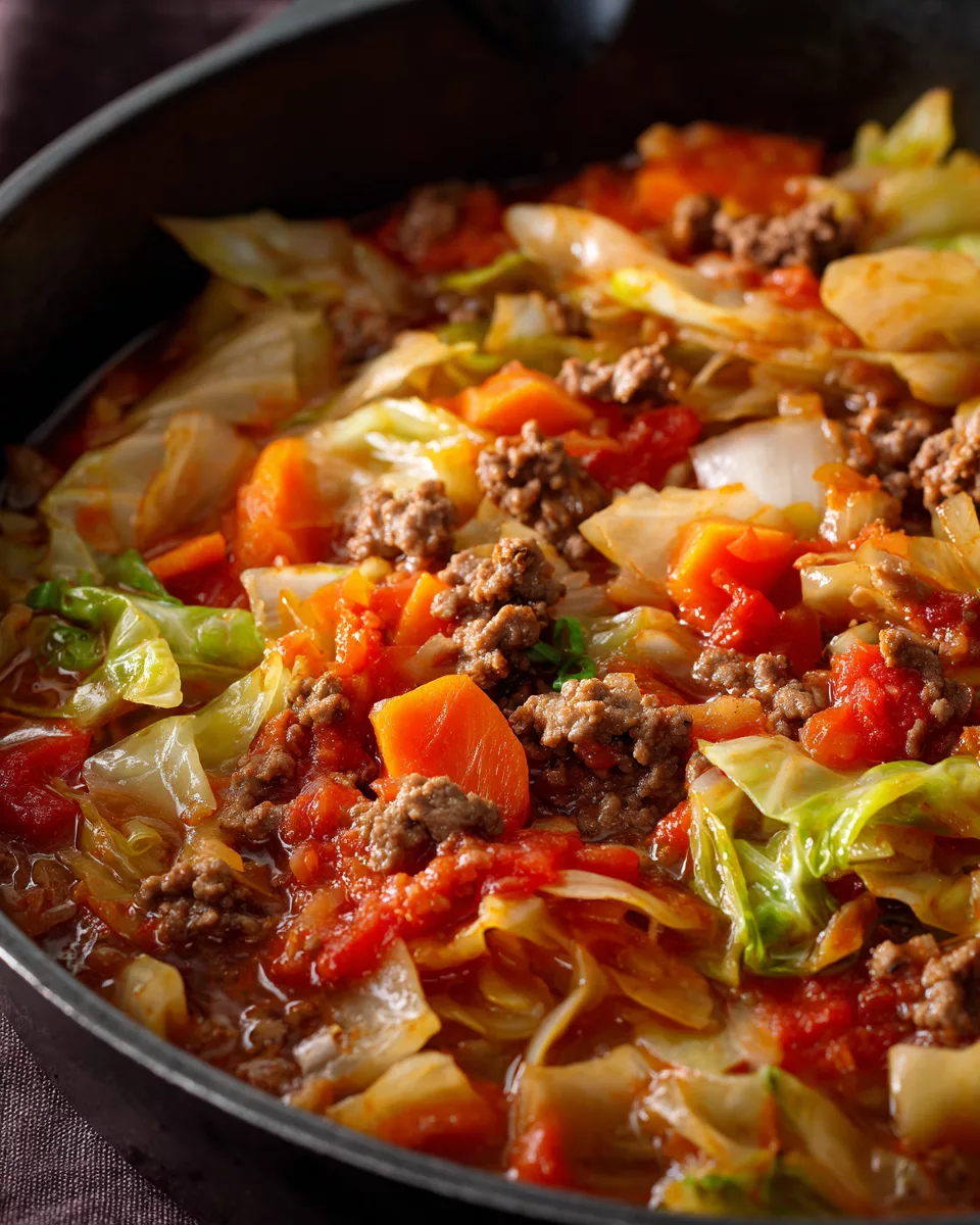 Cabbage and Ground Beef Slow Cooker Stew