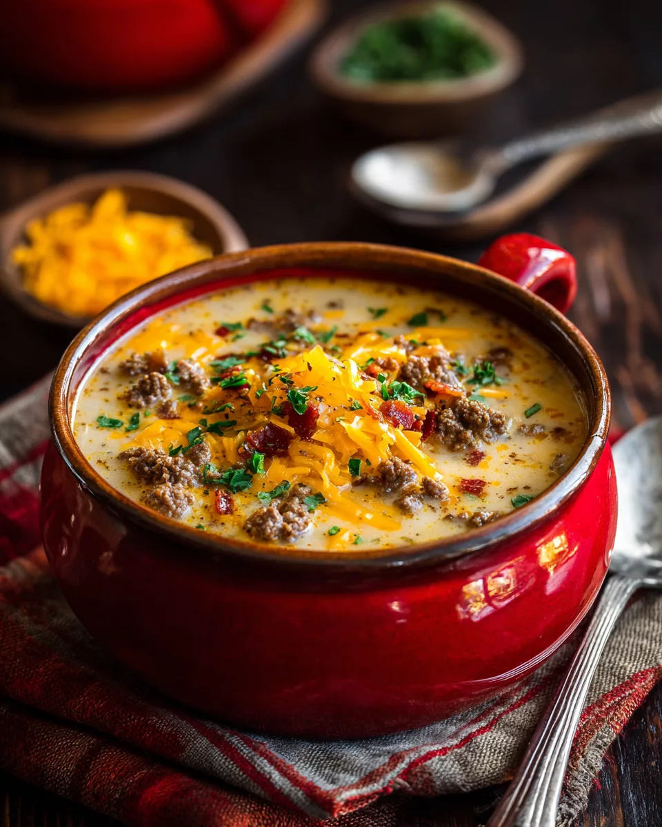 Cheesy Beef and Potato Soup