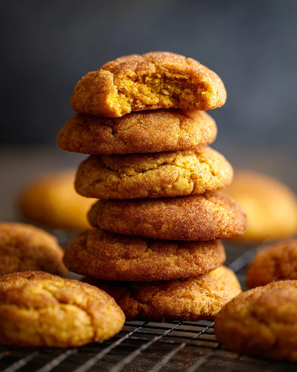 Chewy Pumpkin Snickerdoodle Cookies