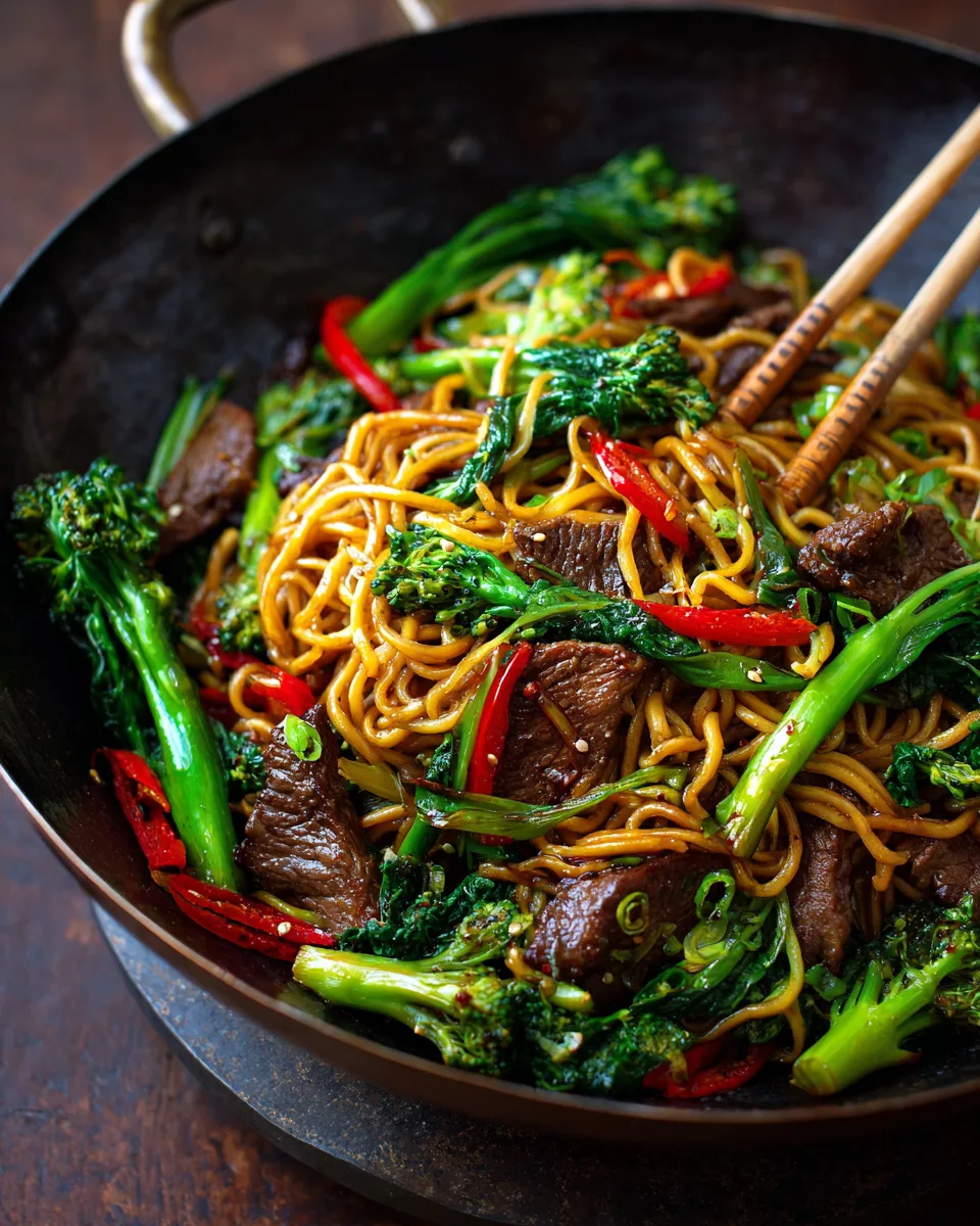 Chinese Crispy Beef & Broccoli Noodles