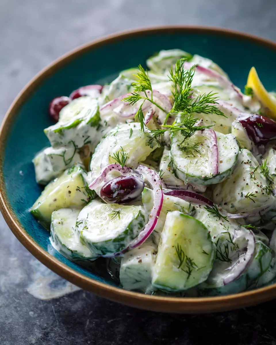 Creamy Greek Cucumber Salad