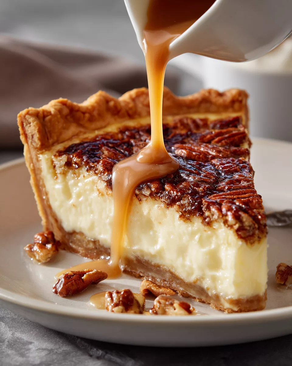 Custard Pie with Praline Sauce