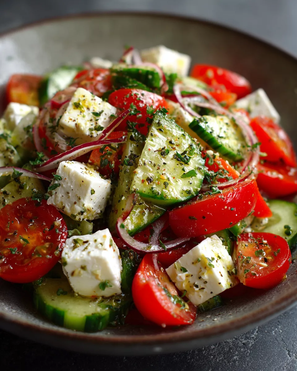 Greek Cucumber Tomato Feta Salad