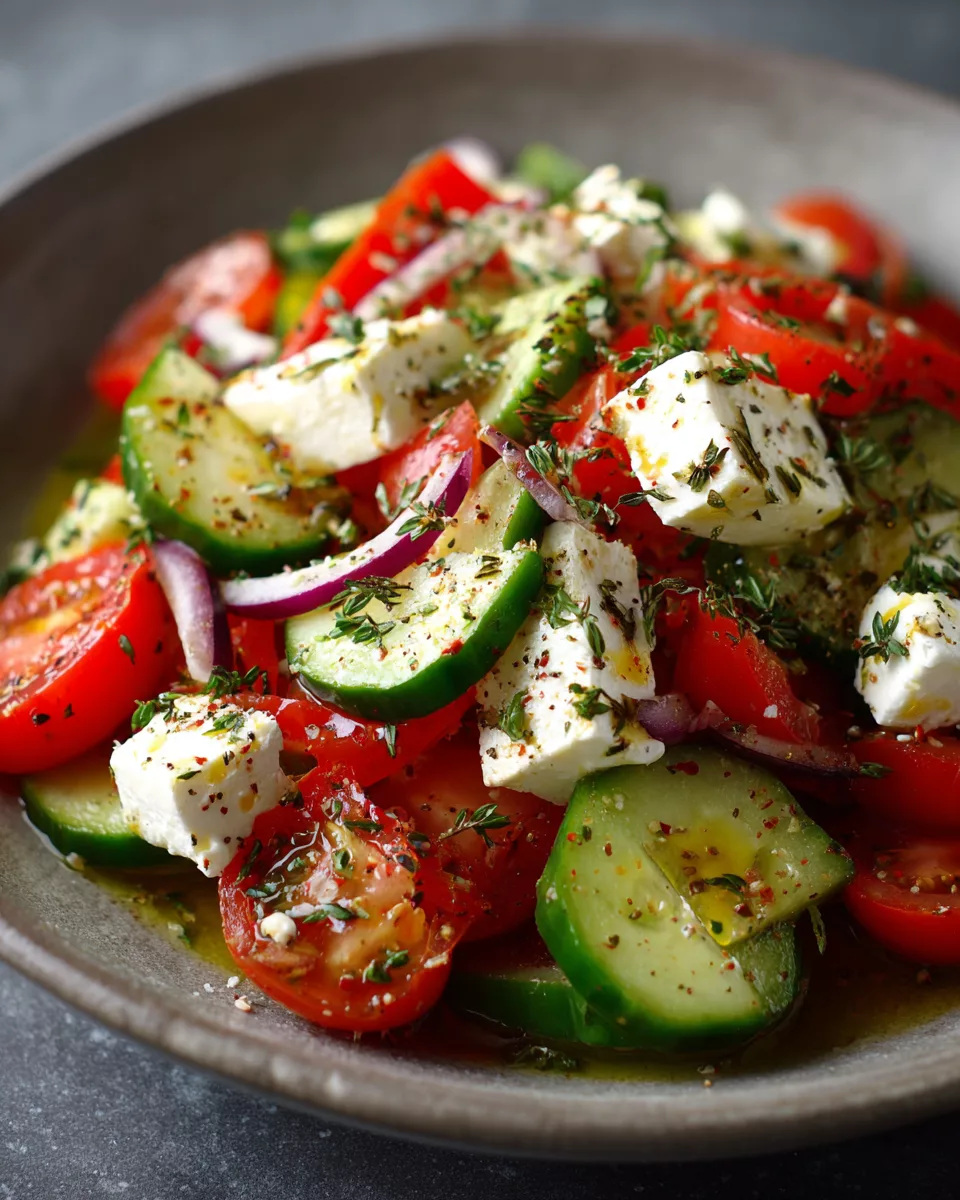 Greek Cucumber Tomato Feta Salad