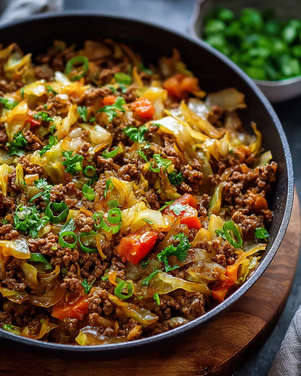 Ground Beef and Chopped Cabbage