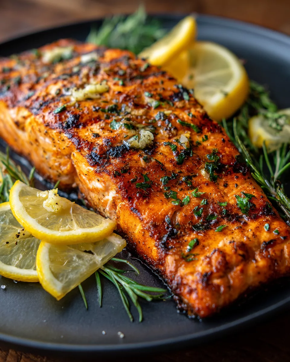 Juicy Grilled Salmon Recipe with Garlic Butter
