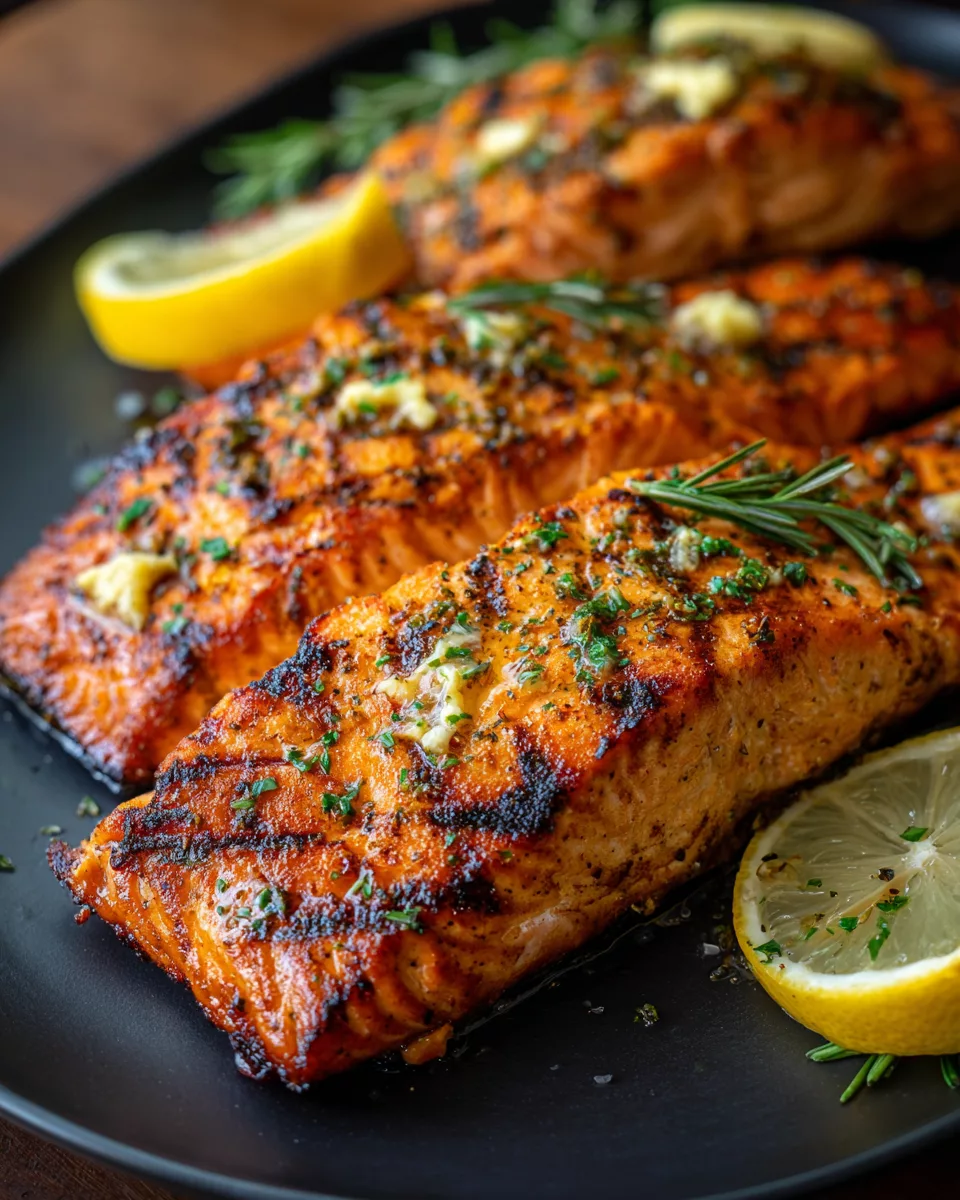 Juicy Grilled Salmon Recipe with Garlic Butter