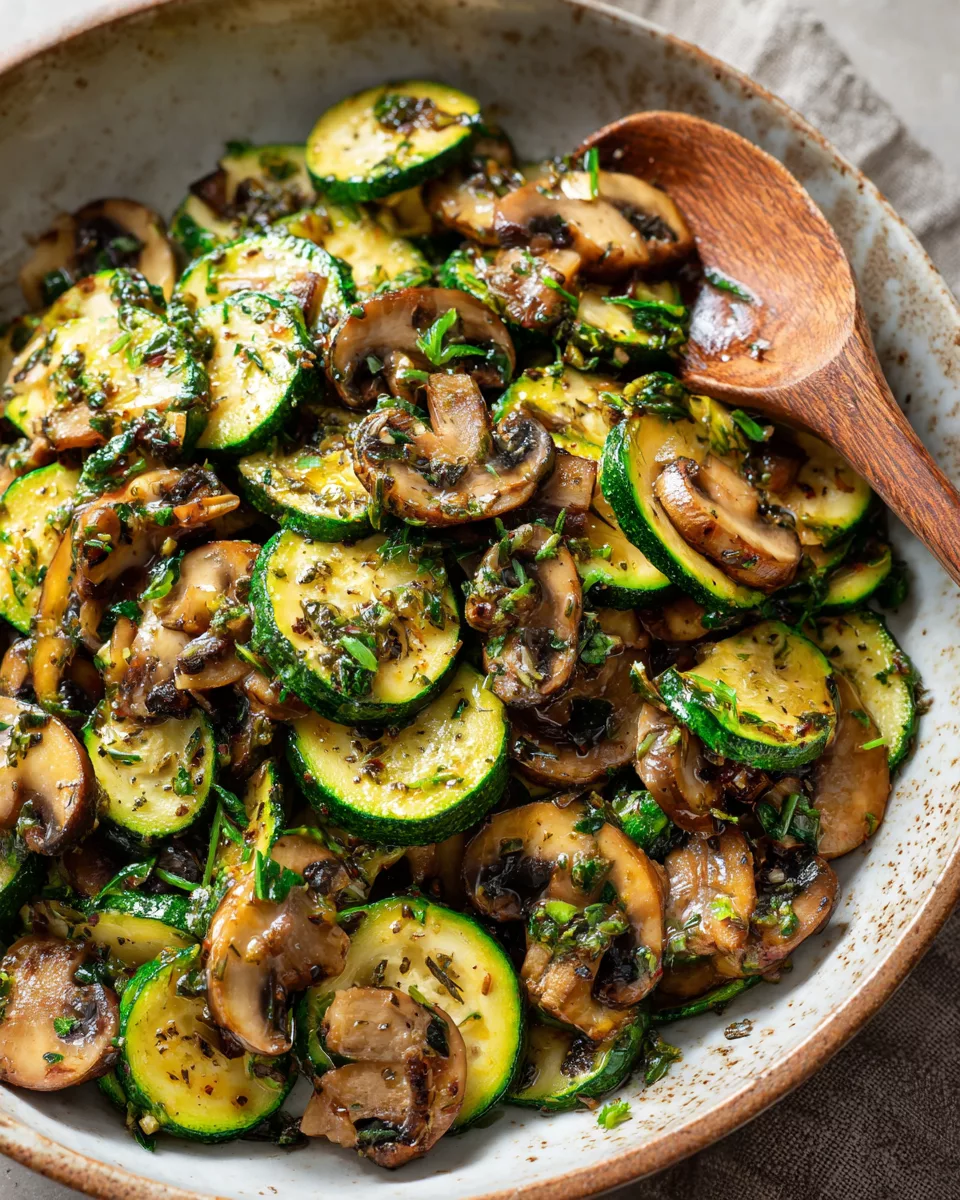 Low-Carb Sauteed Zucchini with Mushroom Delicious