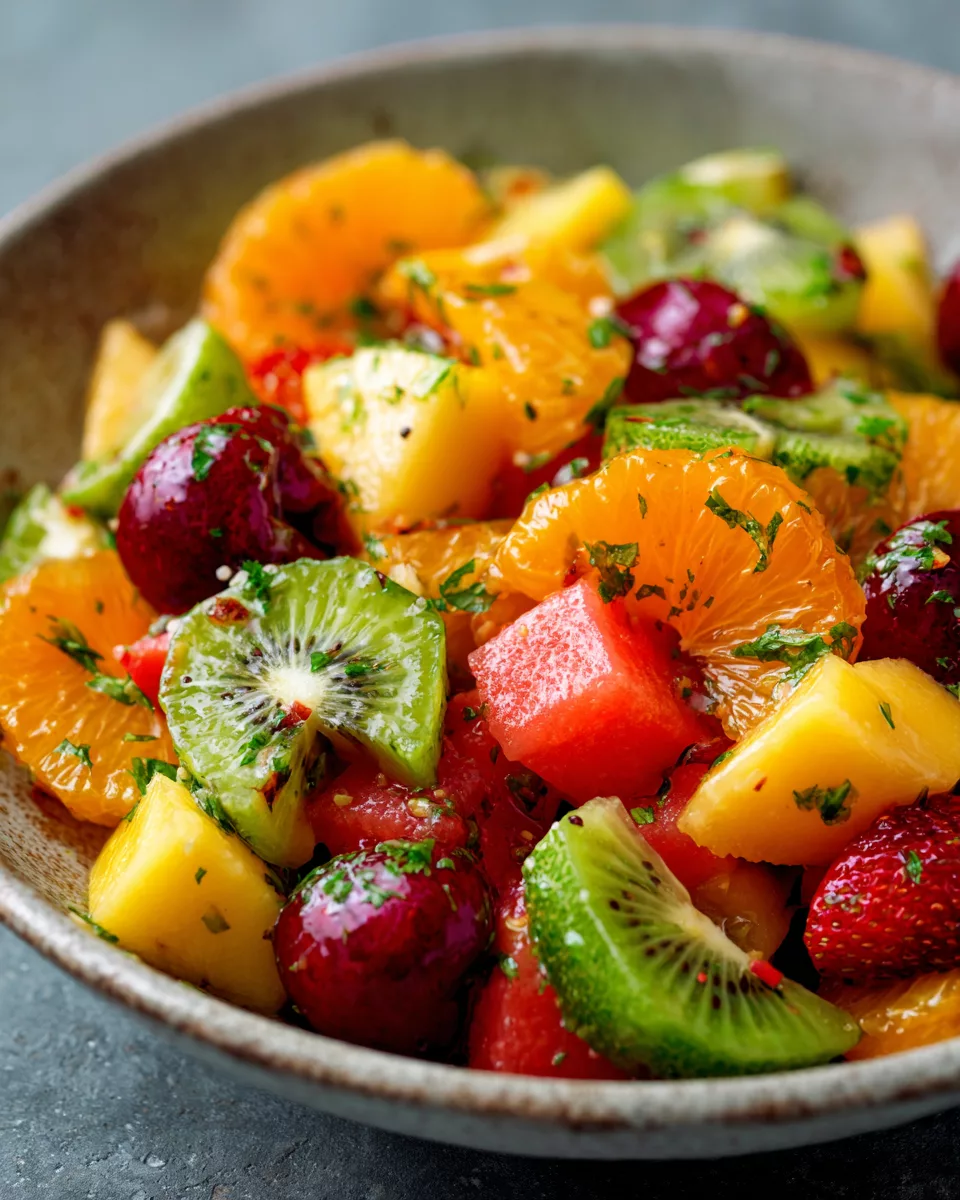 Mexican Summer Fruit Salad Recipe in Chile Lime Vinaigrette