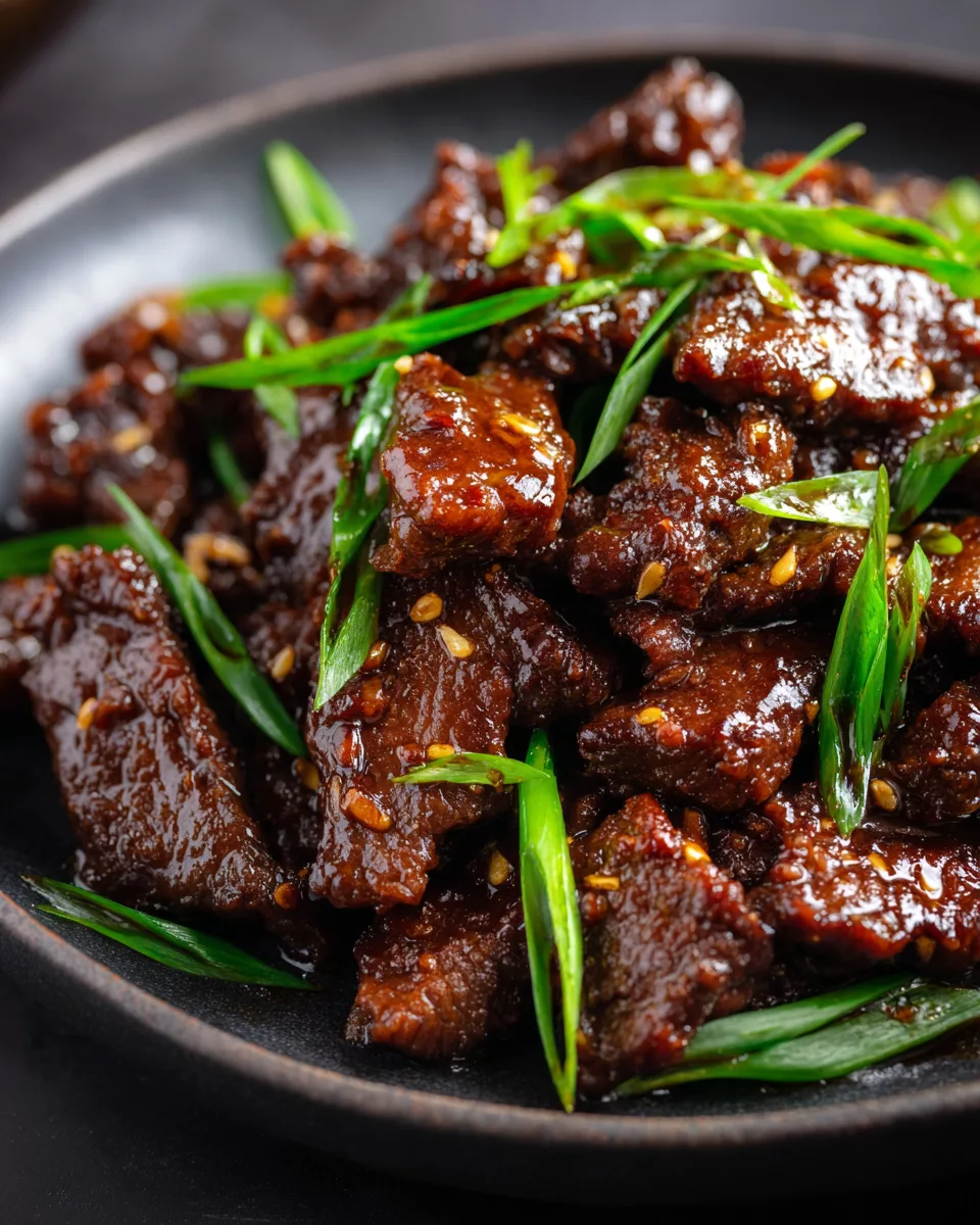 Mongolian Beef Recipe with Scallions