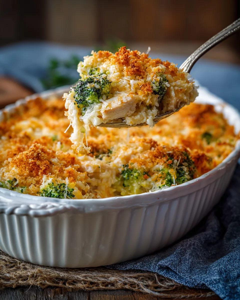 One Pot Chicken Broccoli Rice Casserole