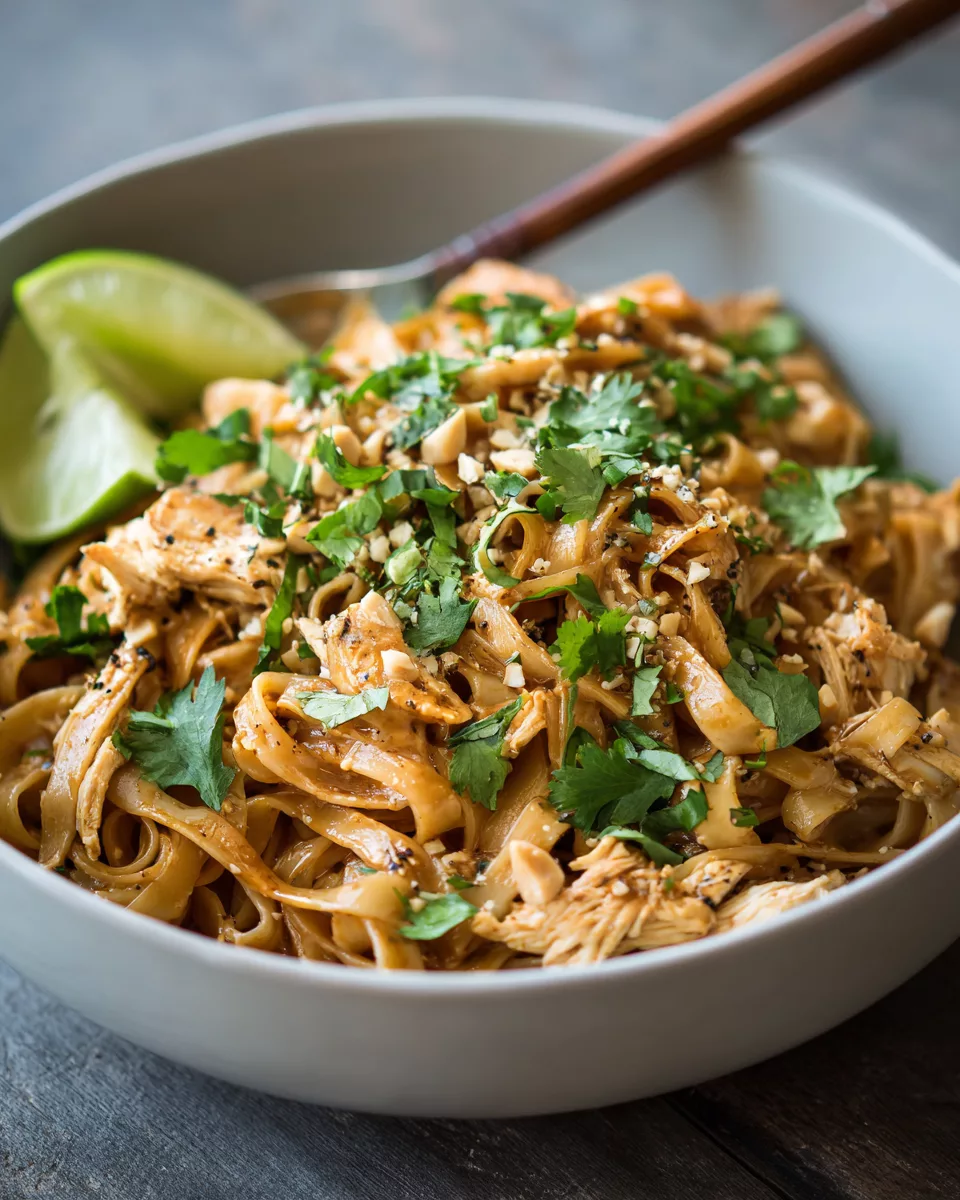 Slow Cooker Chicken Peanut Noodles