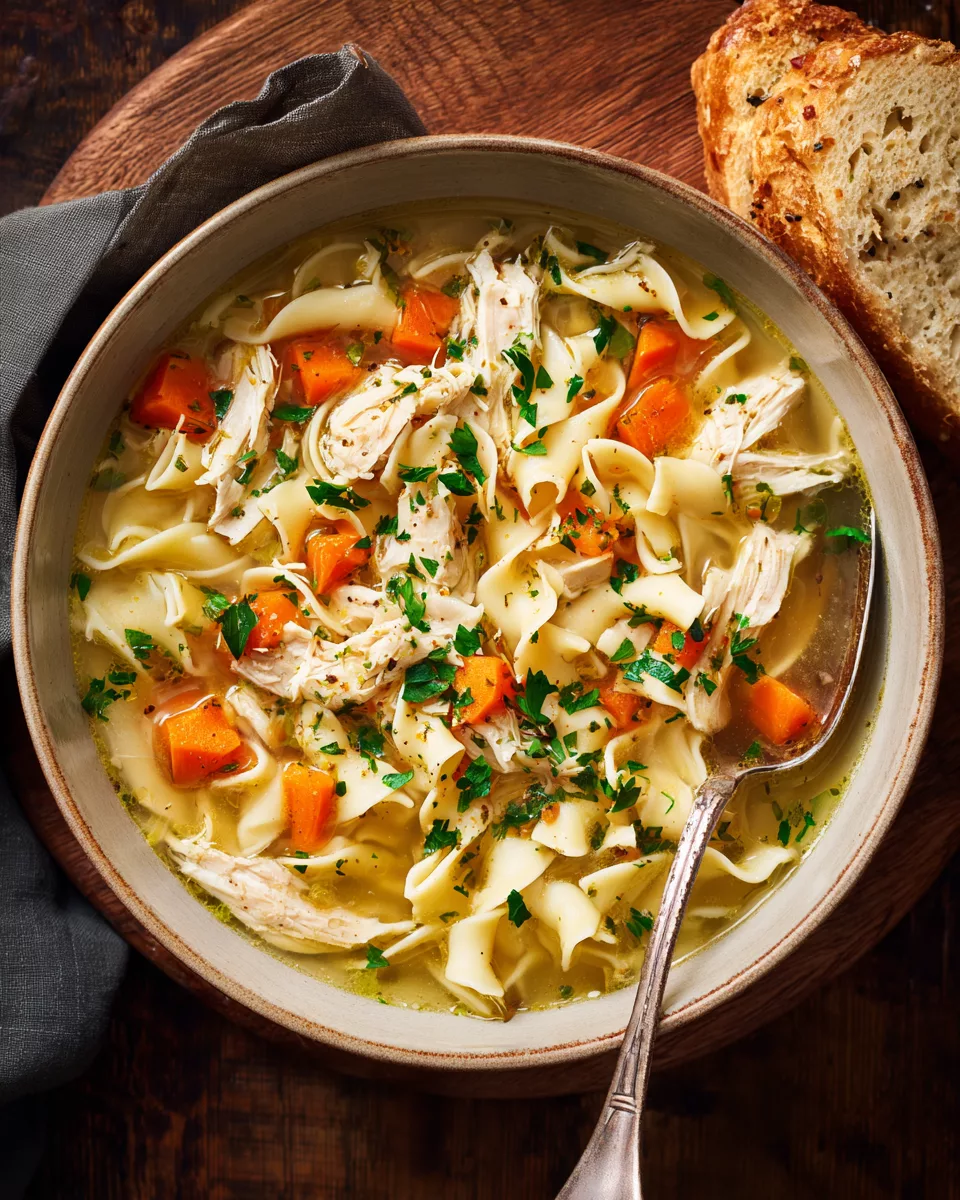 Slow-Cooker Hearty Chicken and Noodle Soup