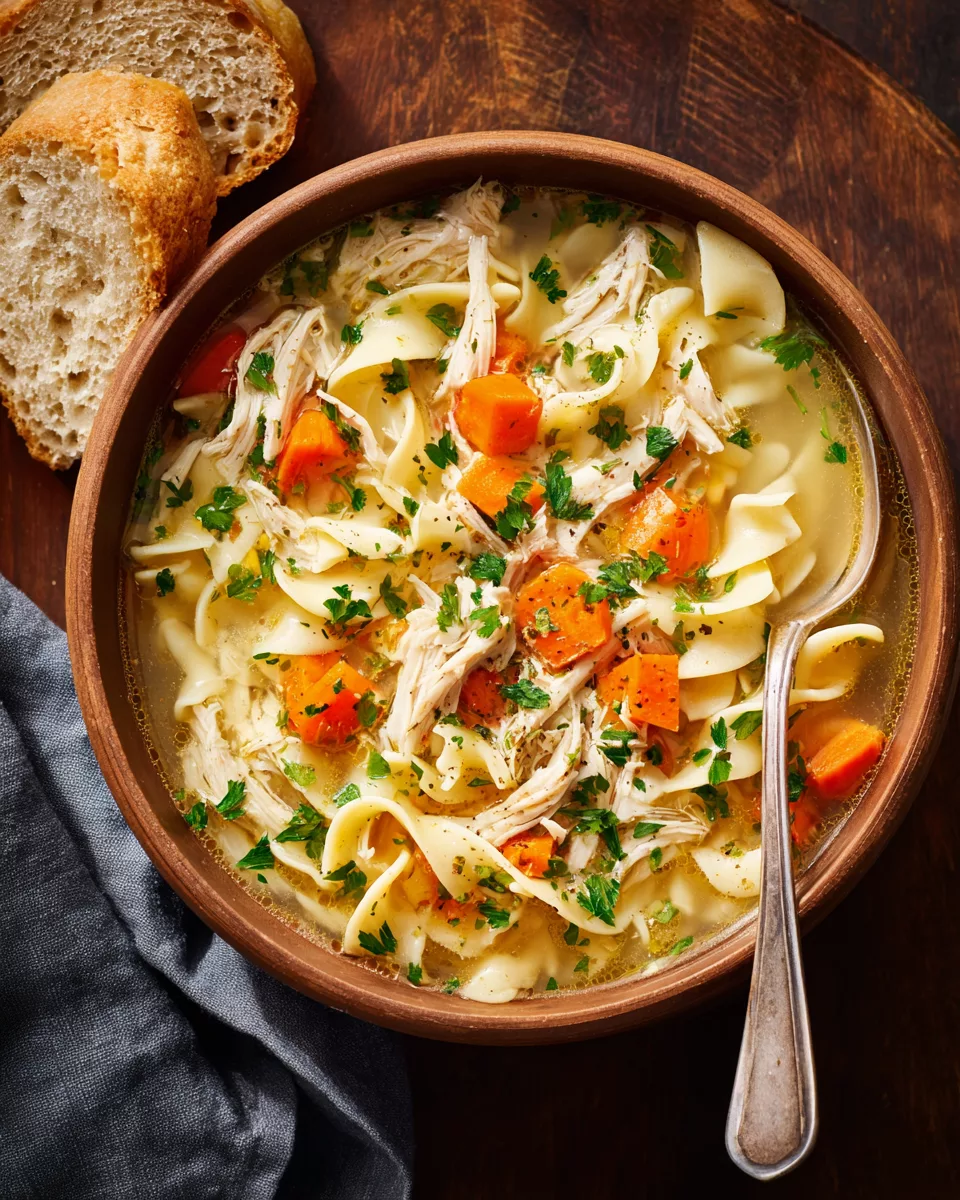 Slow-Cooker Hearty Chicken and Noodle Soup