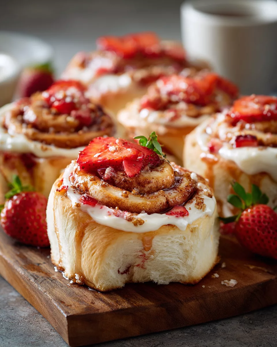 Strawberry Cheesecake Cinnamon Rolls