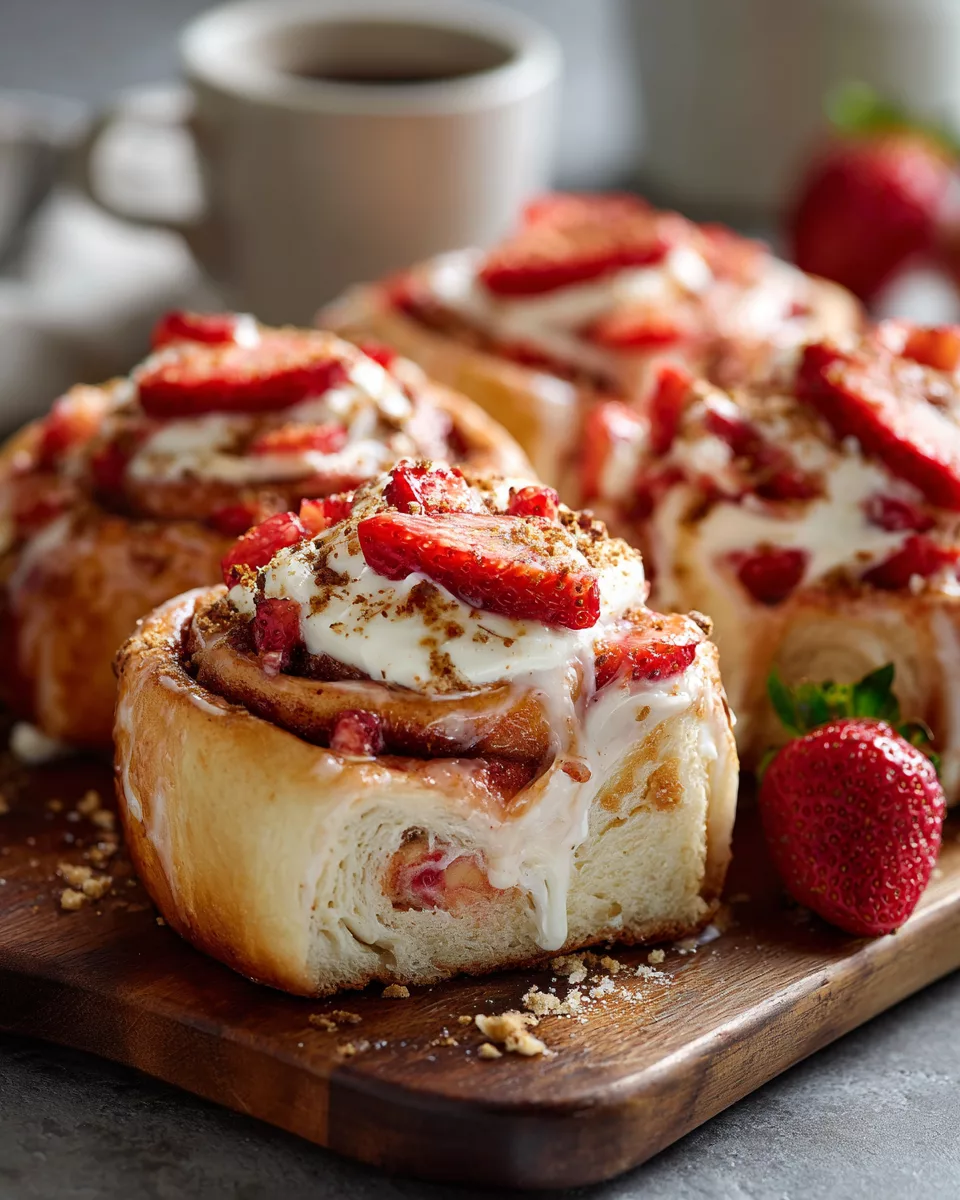 Strawberry Cheesecake Cinnamon Rolls