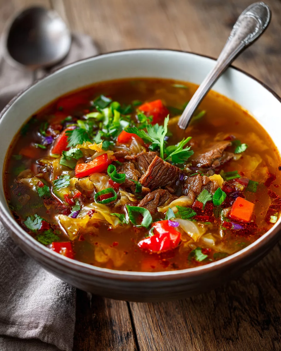 Sweet & Sour Beef-Cabbage Soup