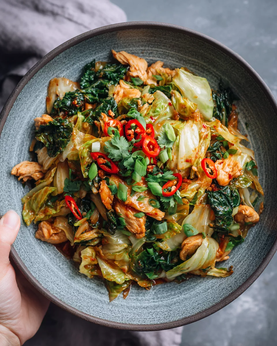 chinese chicken cabbage stir fry