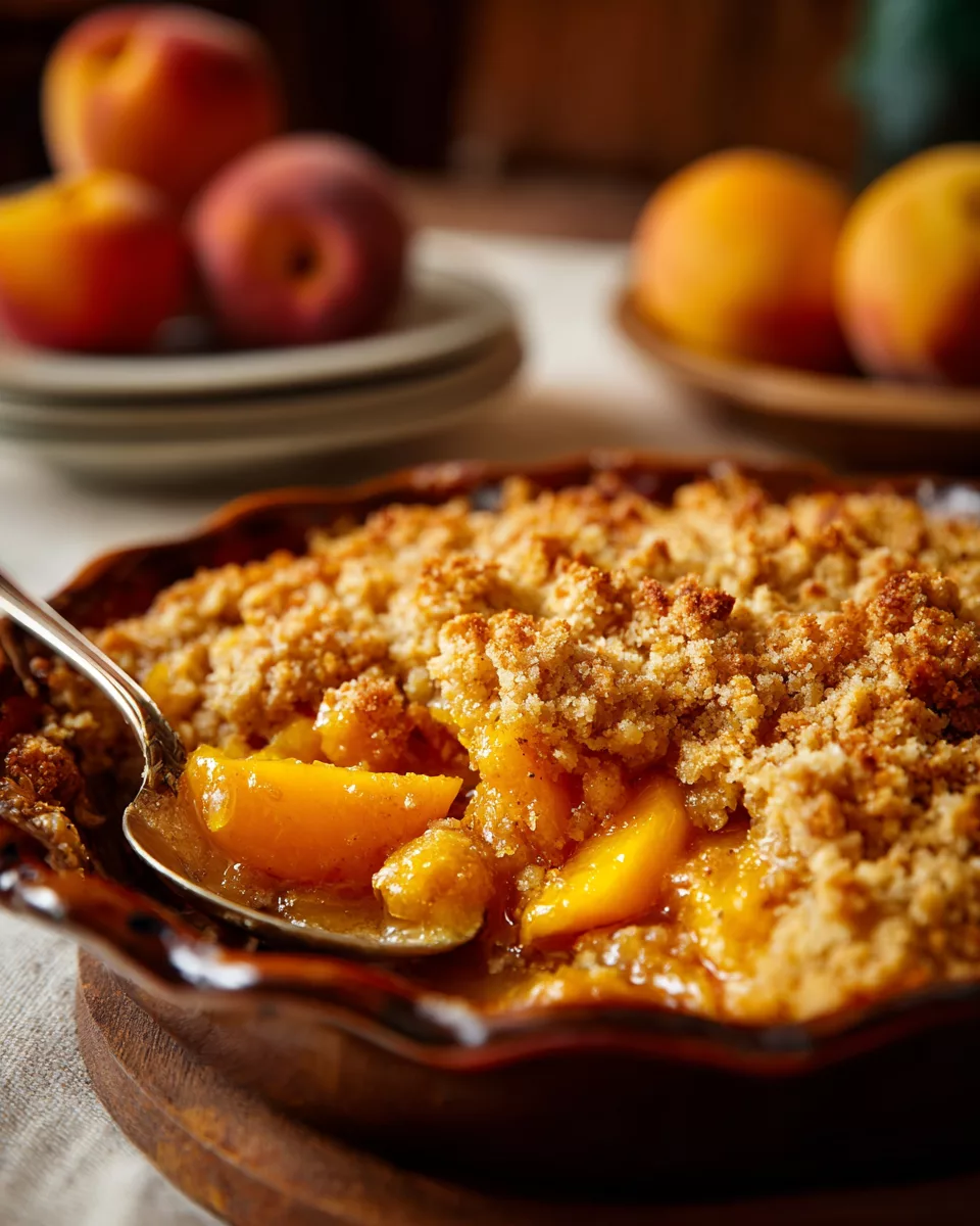 peach crumble cobbler