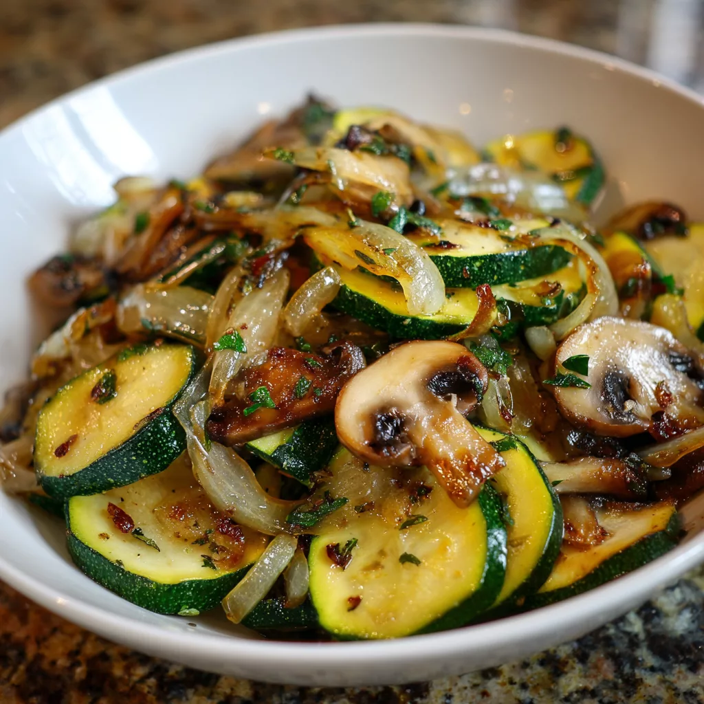 sauteed zucchini mushrooms and onions