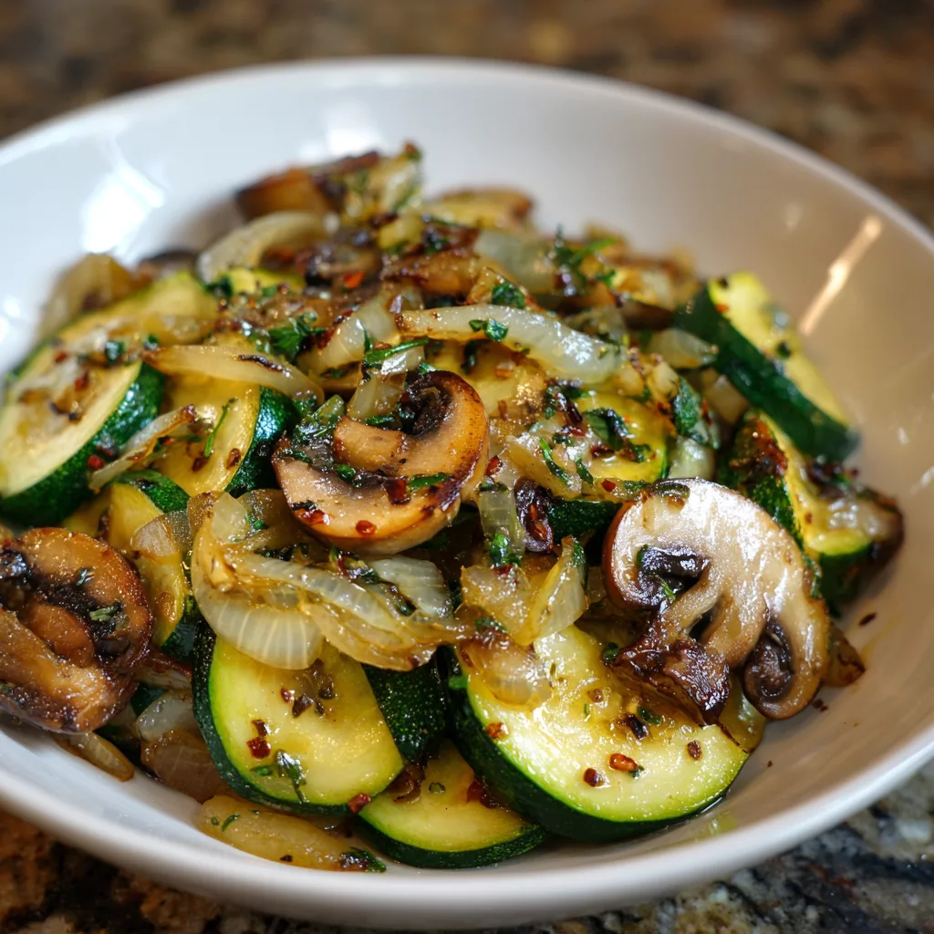 sauteed zucchini mushrooms and onions