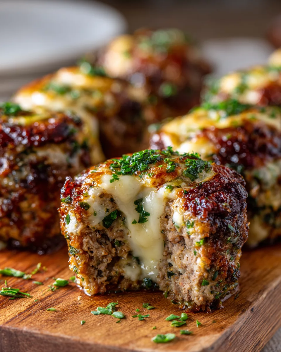 Cheesy Stuffed Meatloaf Bites