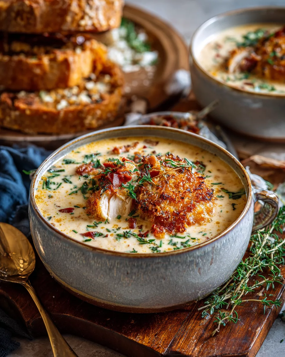 Chicken Cordon Bleu Inspired Soup