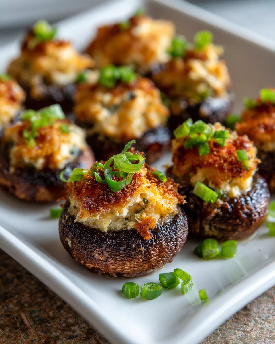Crab Rangoon Stuffed Mushrooms