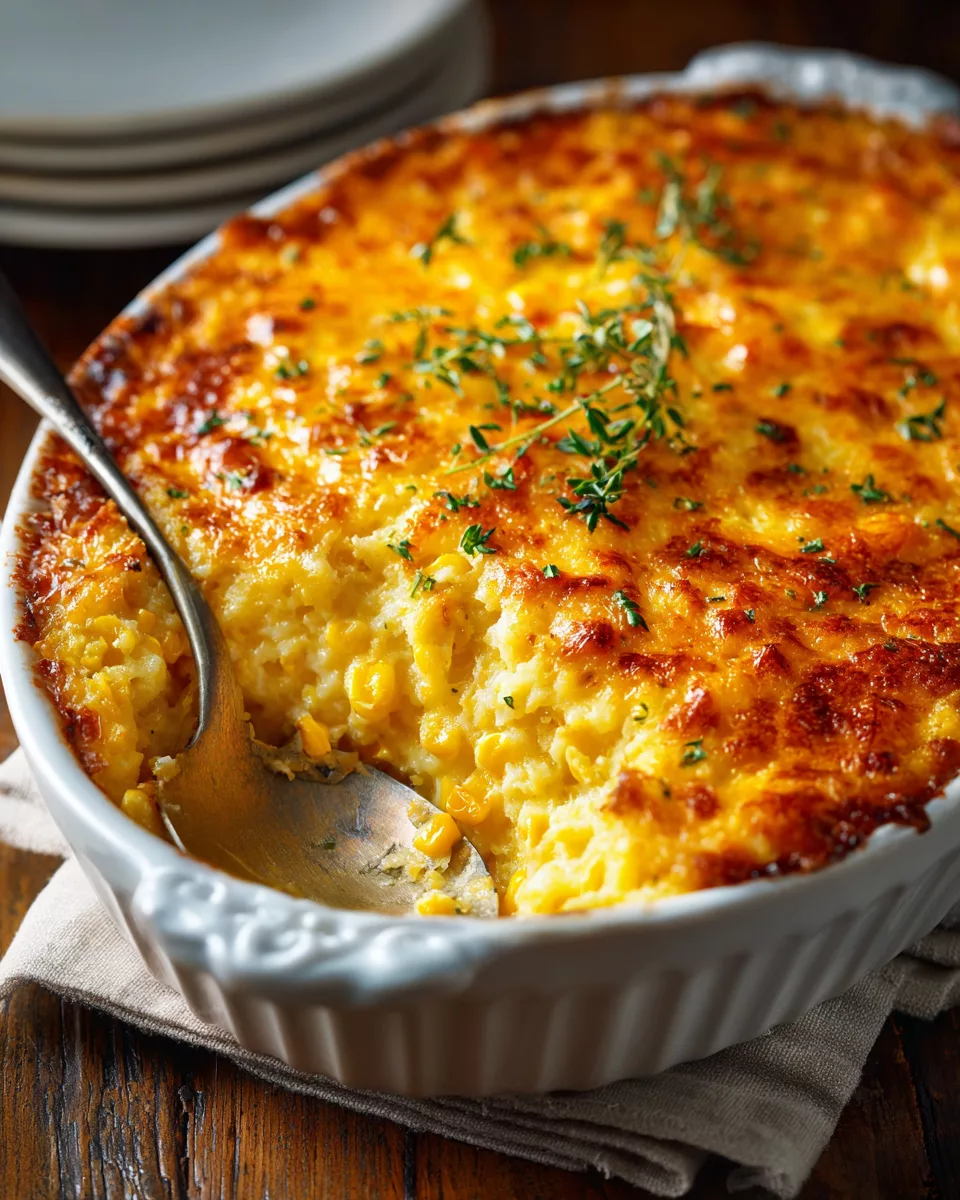 Creamy Corn Casserole with Cheese