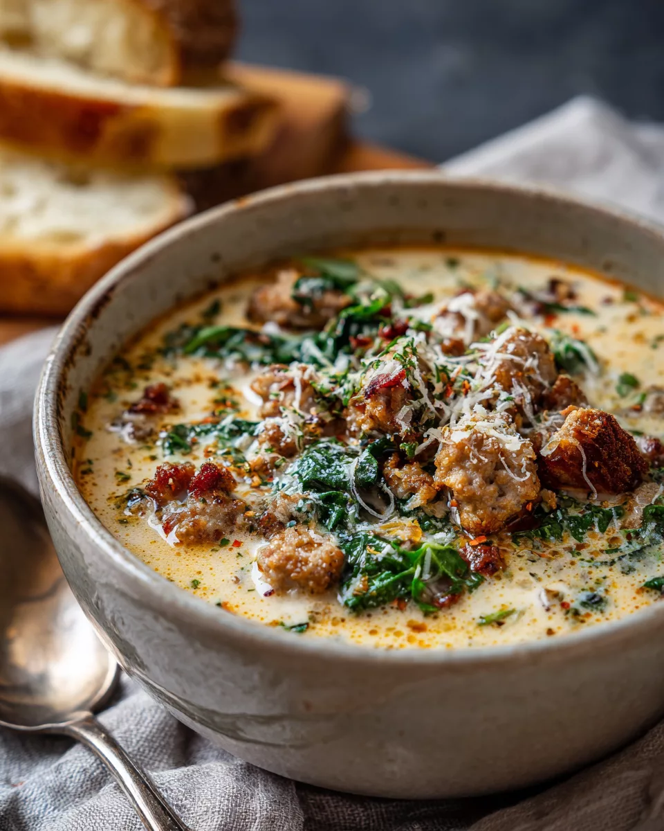 Creamy Italian Sausage Parmesan Soup