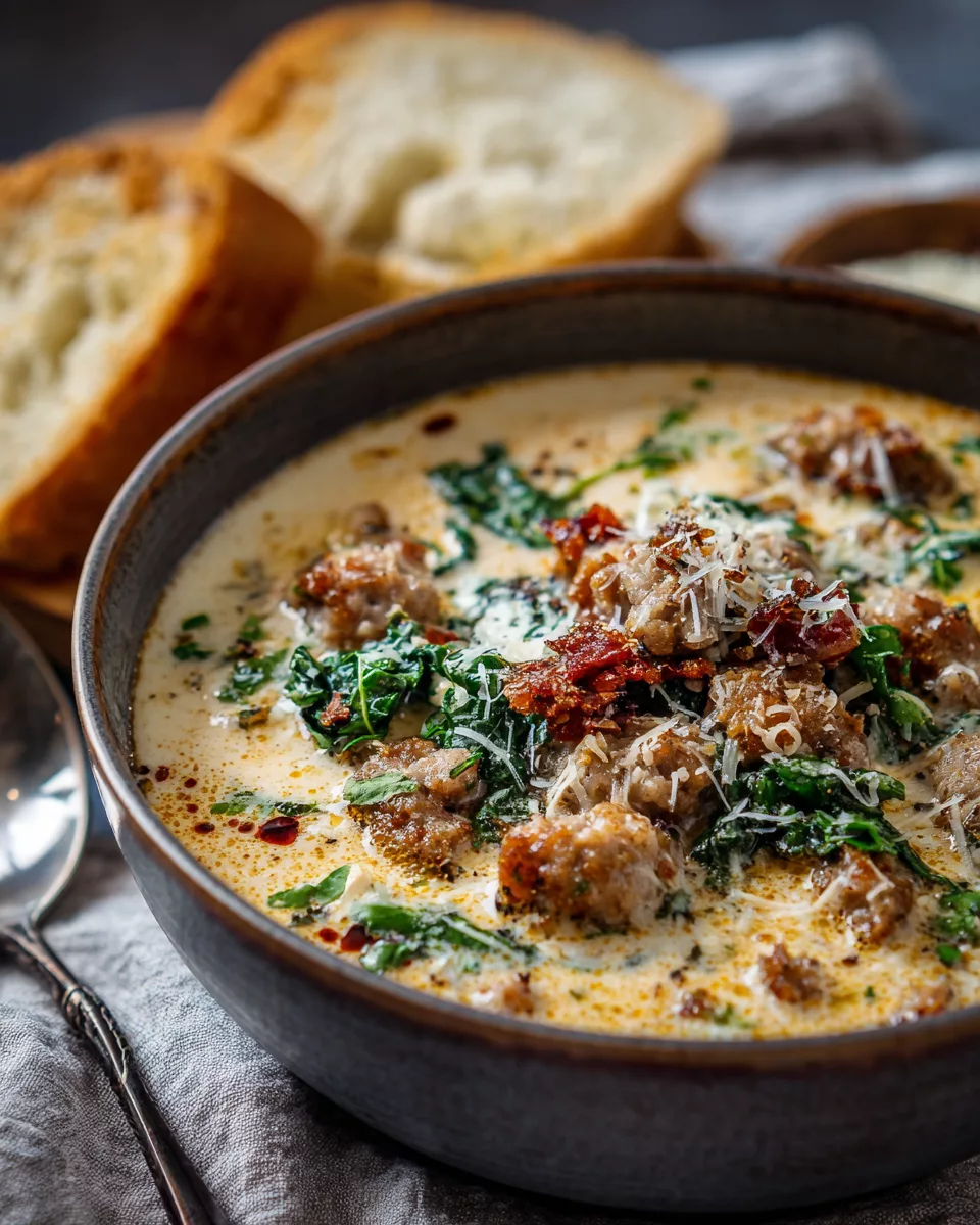 Creamy Italian Sausage Parmesan Soup