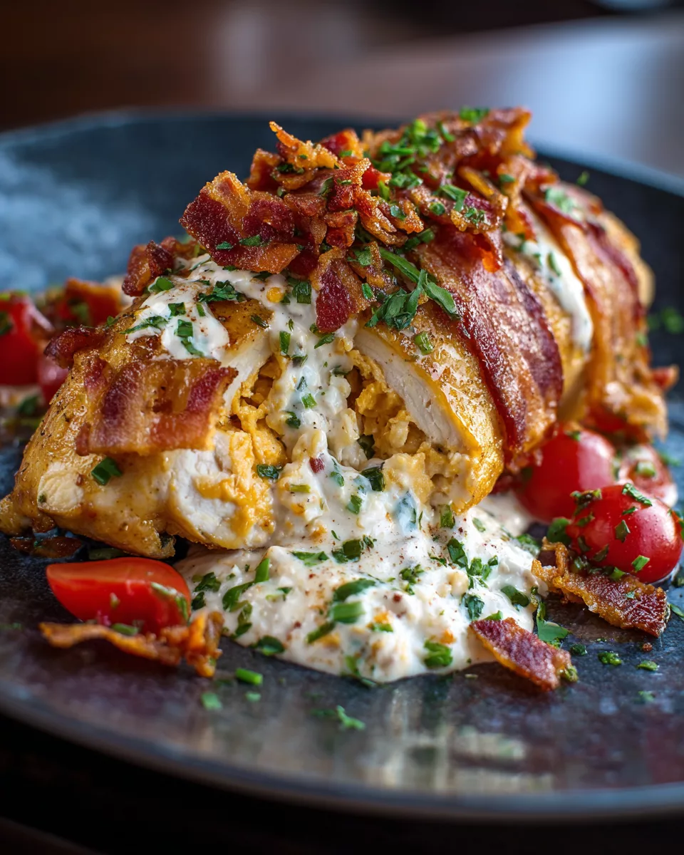 Doritos Chicken Stuffed with Cream Cheese and Bacon