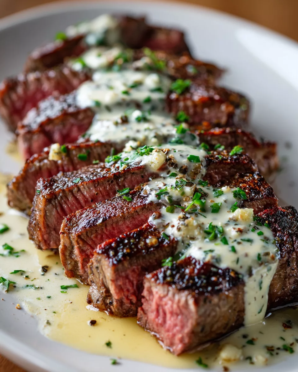 Garlic Butter Steak with Parmesan Cream Sauce