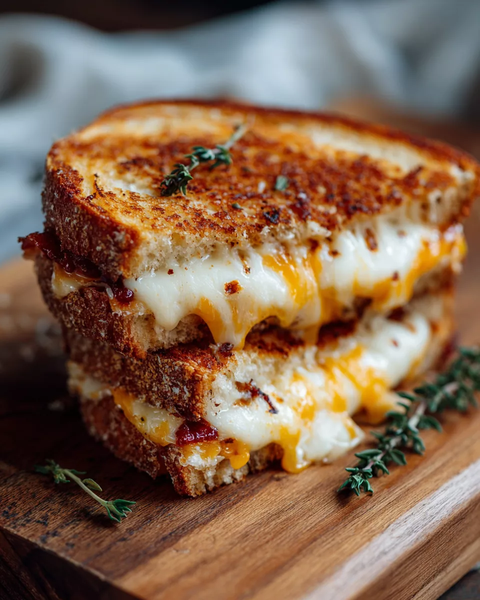 Honey Peach & White Cheddar Grilled Cheese