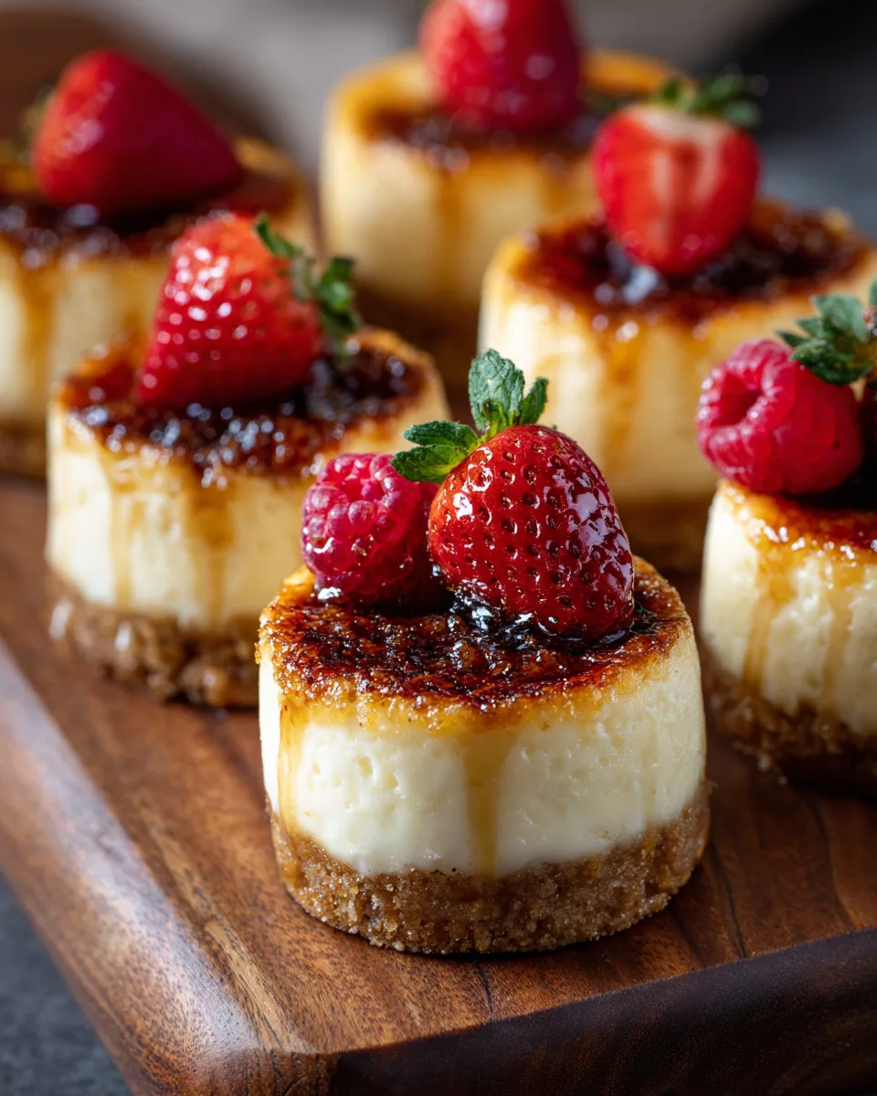 Mini Cheesecake Cupcakes (Vanilla Bean Crème Brûlée)