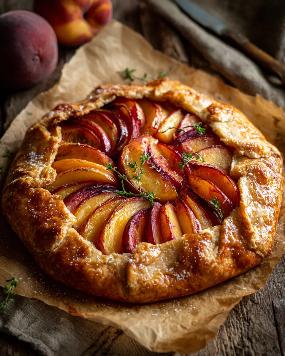Peach Galette with Puff Pastry
